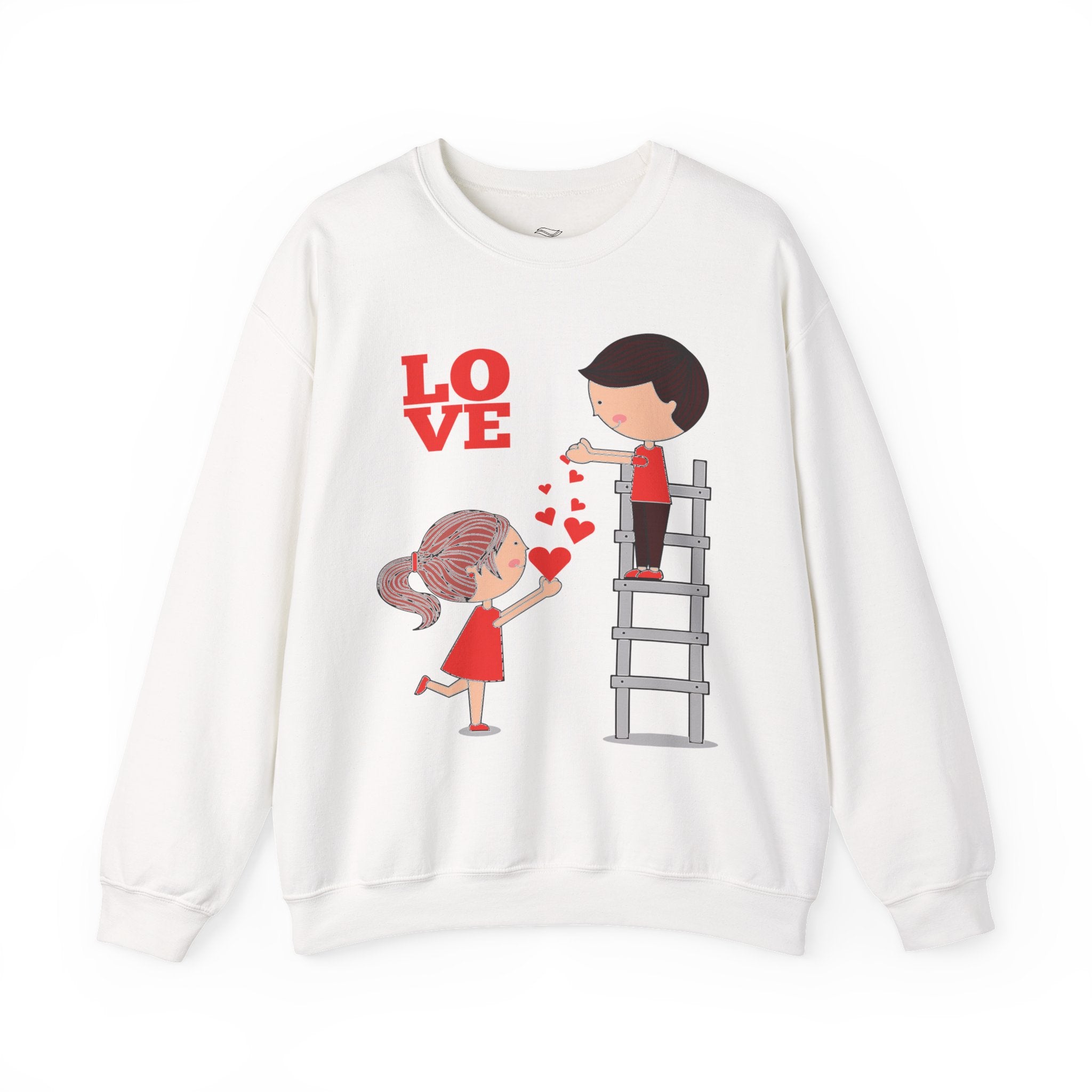 Love Ladder Crewneck Sweatshirt — Cute Couple Valentine Graphic