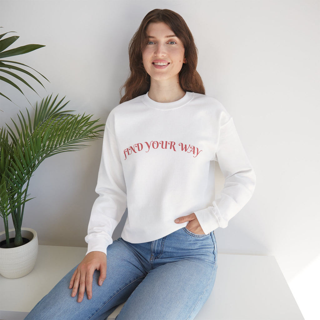 Crewneck Sweatshirt — “Find Your Way” Cute Doll Graphic Back Print