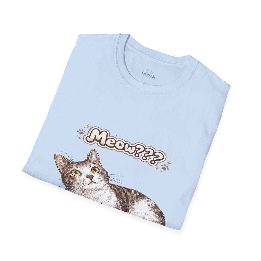 Curious Tabby Cat Meow Tee | Cat Illustration T-Shirt