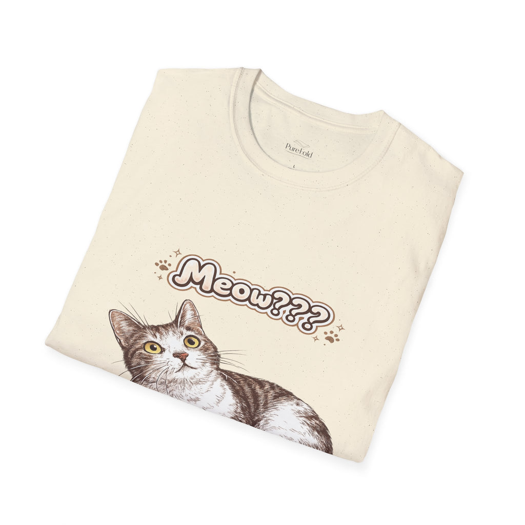 Curious Tabby Cat Meow Tee | Cat Illustration T-Shirt