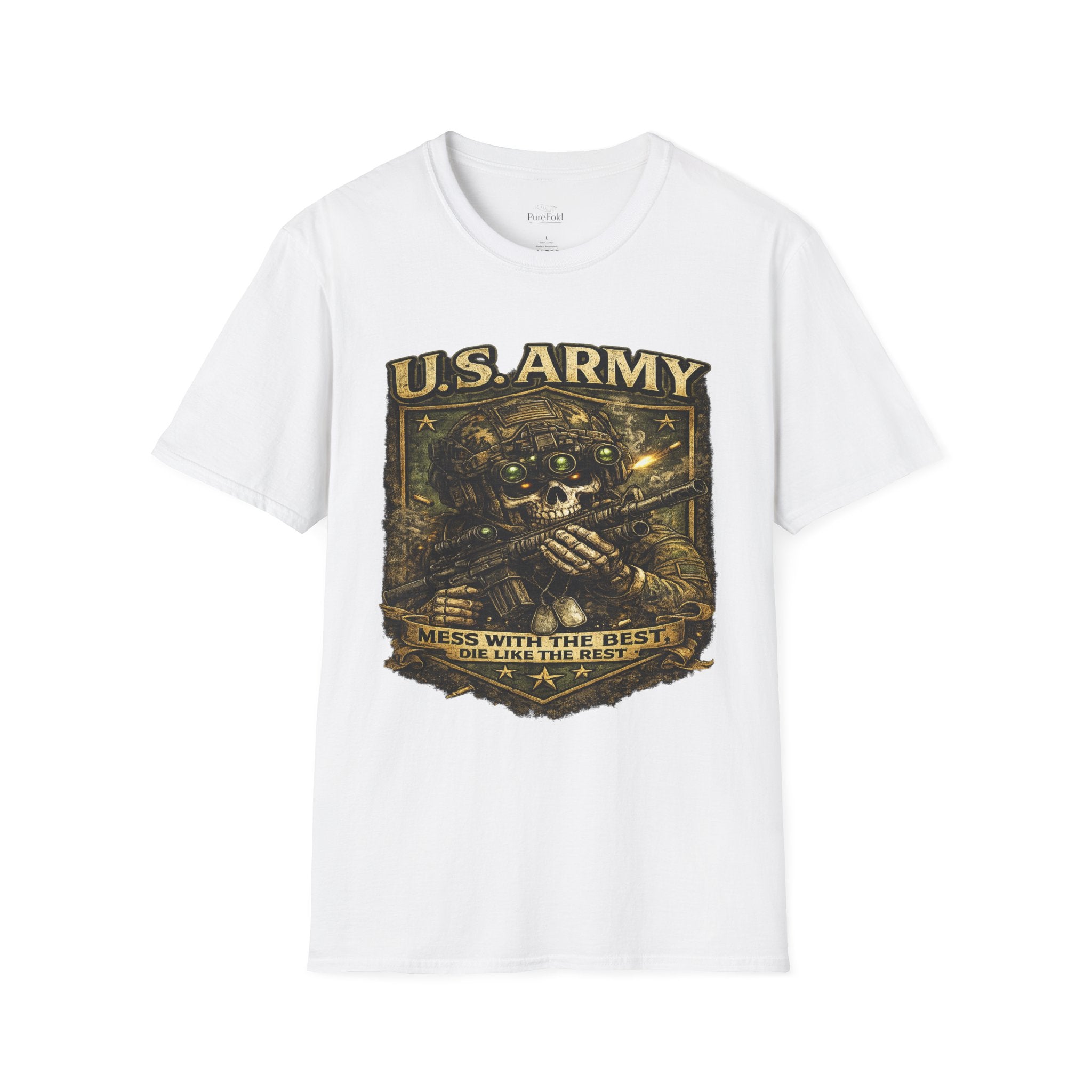 U.S. Army Skull Soldier T-Shirt | Military Combat Rifle Design