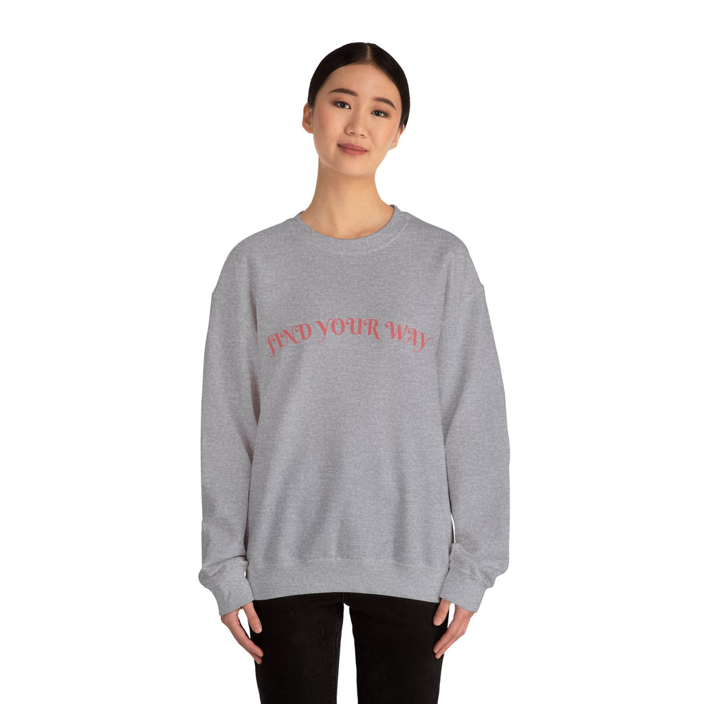Crewneck Sweatshirt — “Find Your Way” Cute Doll Graphic Back Print