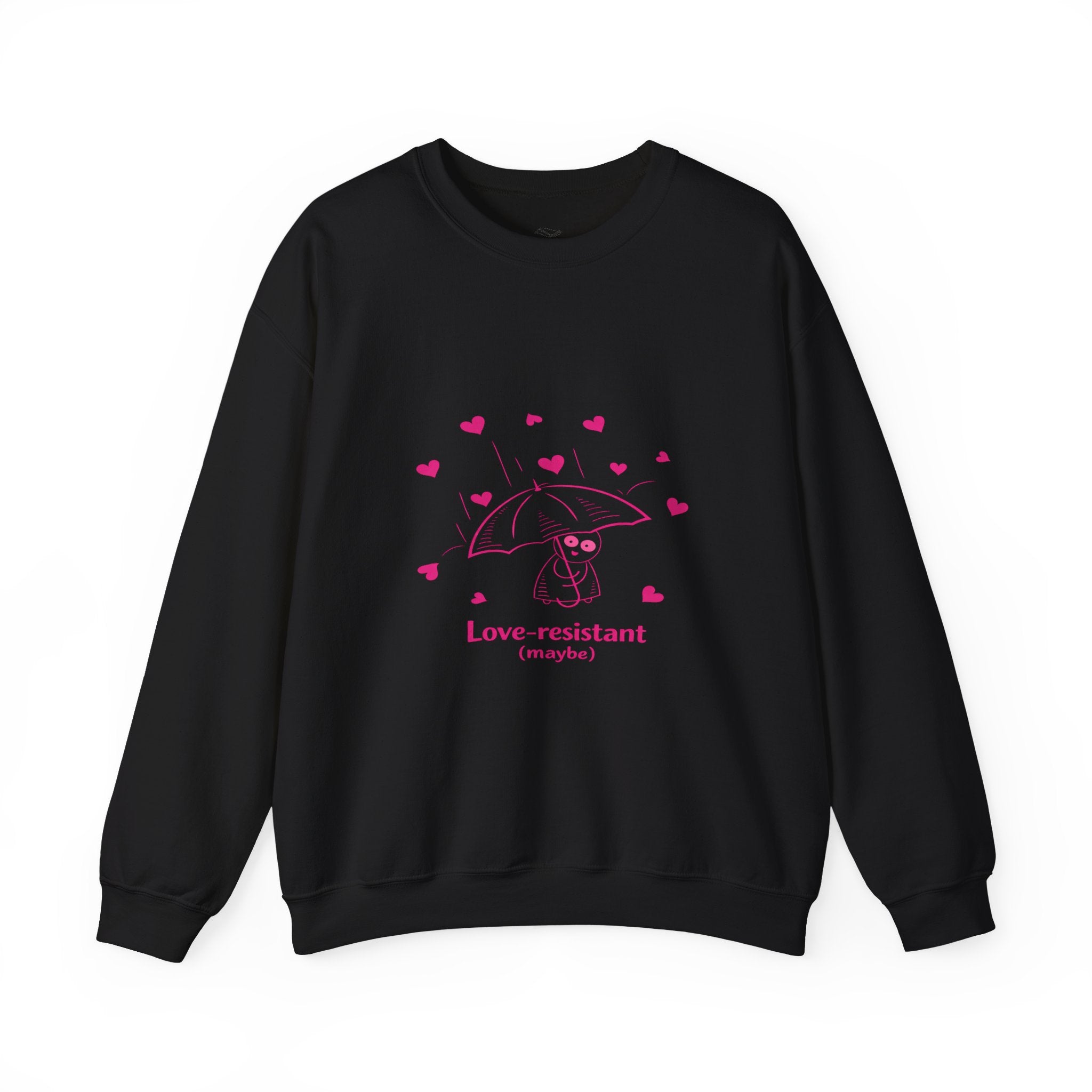 Love-Resistant Sweatshirt — Cute Anti-Valentine Graphic Crewneck