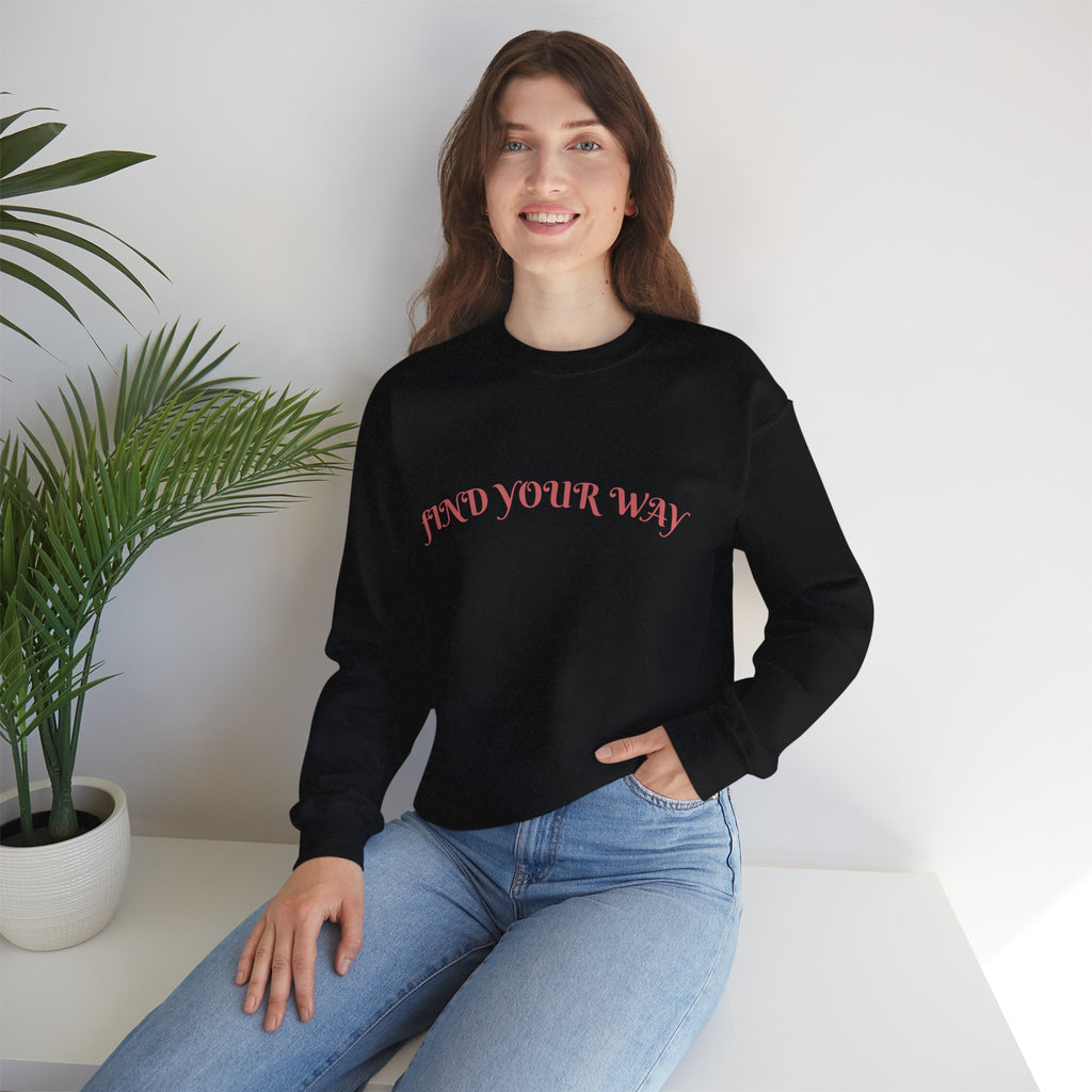 Crewneck Sweatshirt — “Find Your Way” Cute Doll Graphic Back Print