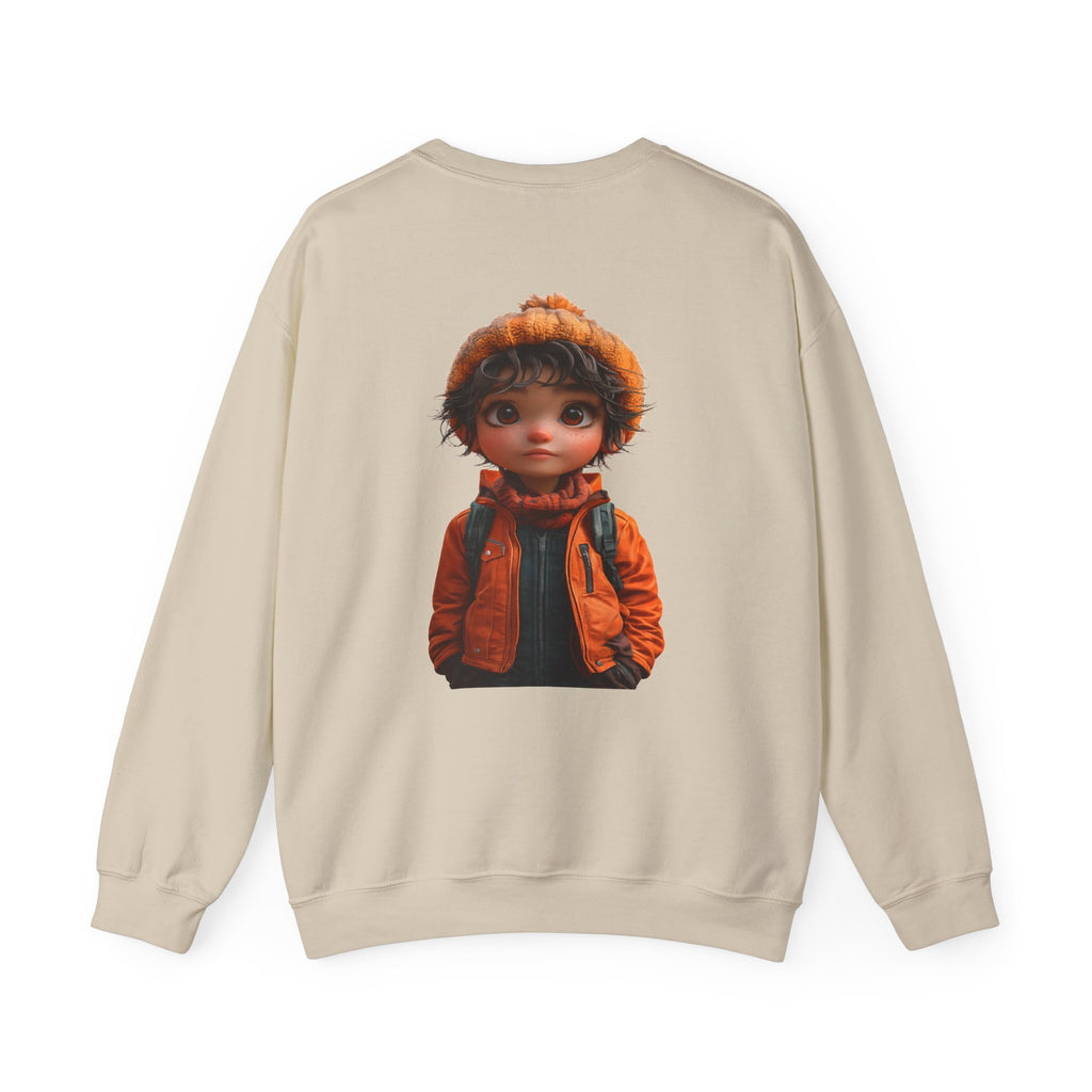 Crewneck Sweatshirt — “Find Your Way” Cute Doll Graphic Back Print