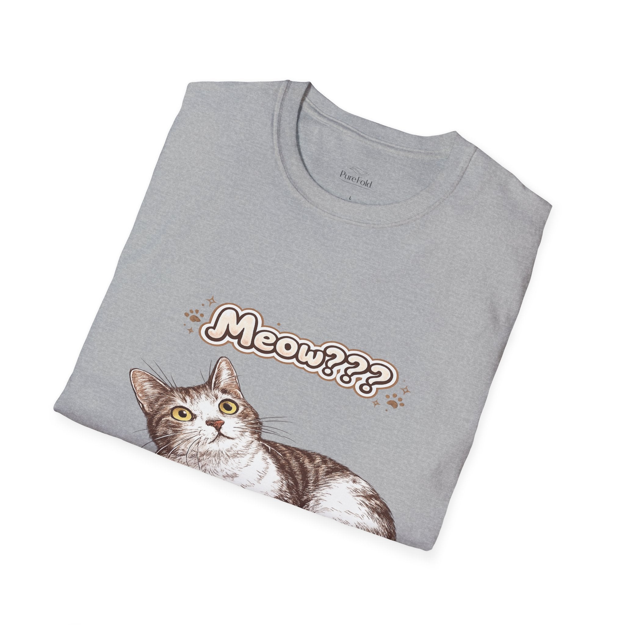 Curious Tabby Cat Meow Tee | Cat Illustration T-Shirt