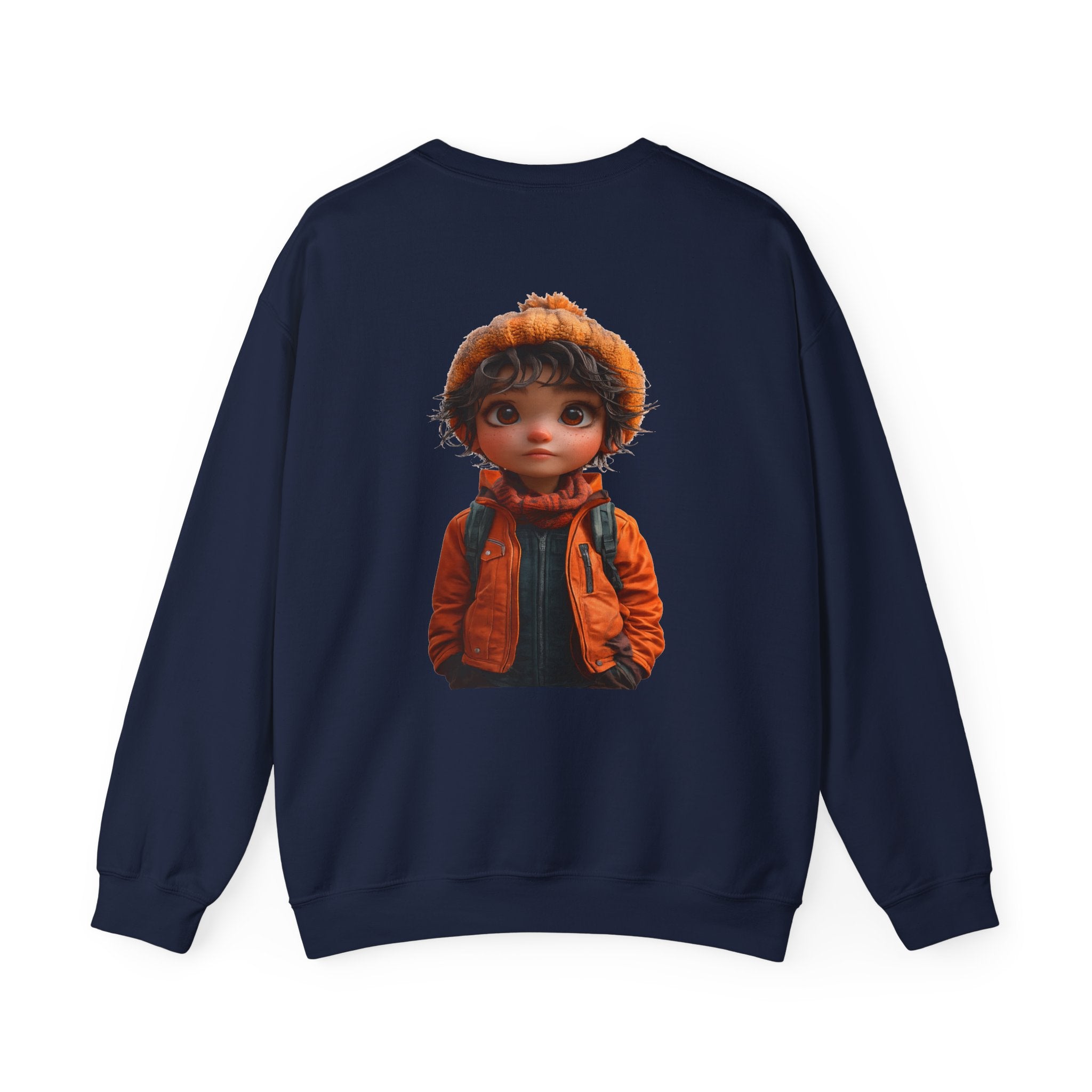 Crewneck Sweatshirt — “Find Your Way” Cute Doll Graphic Back Print