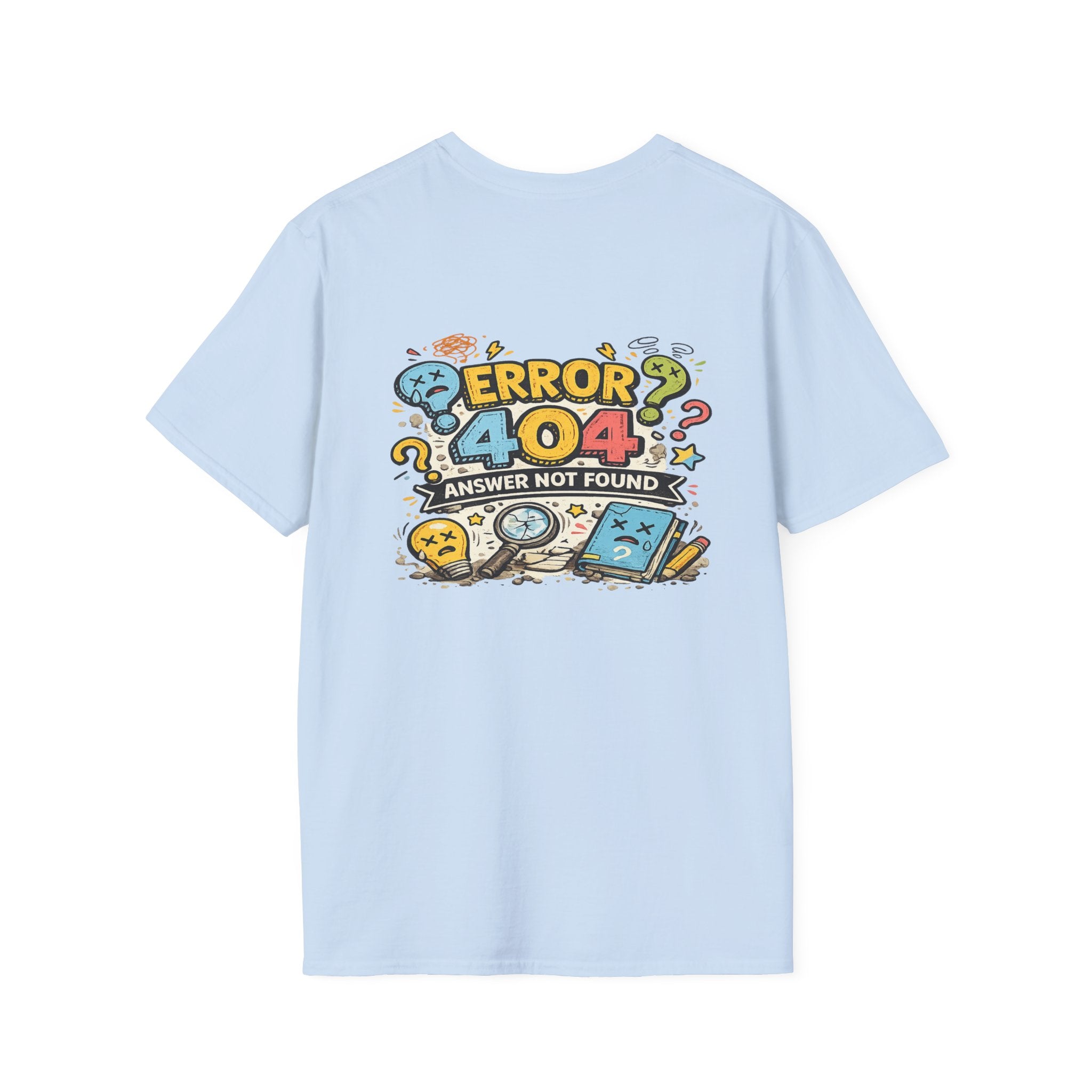 Why Not Me? T-Shirt | Error 404 Back Graphic, Cute Retro Question Mark Design