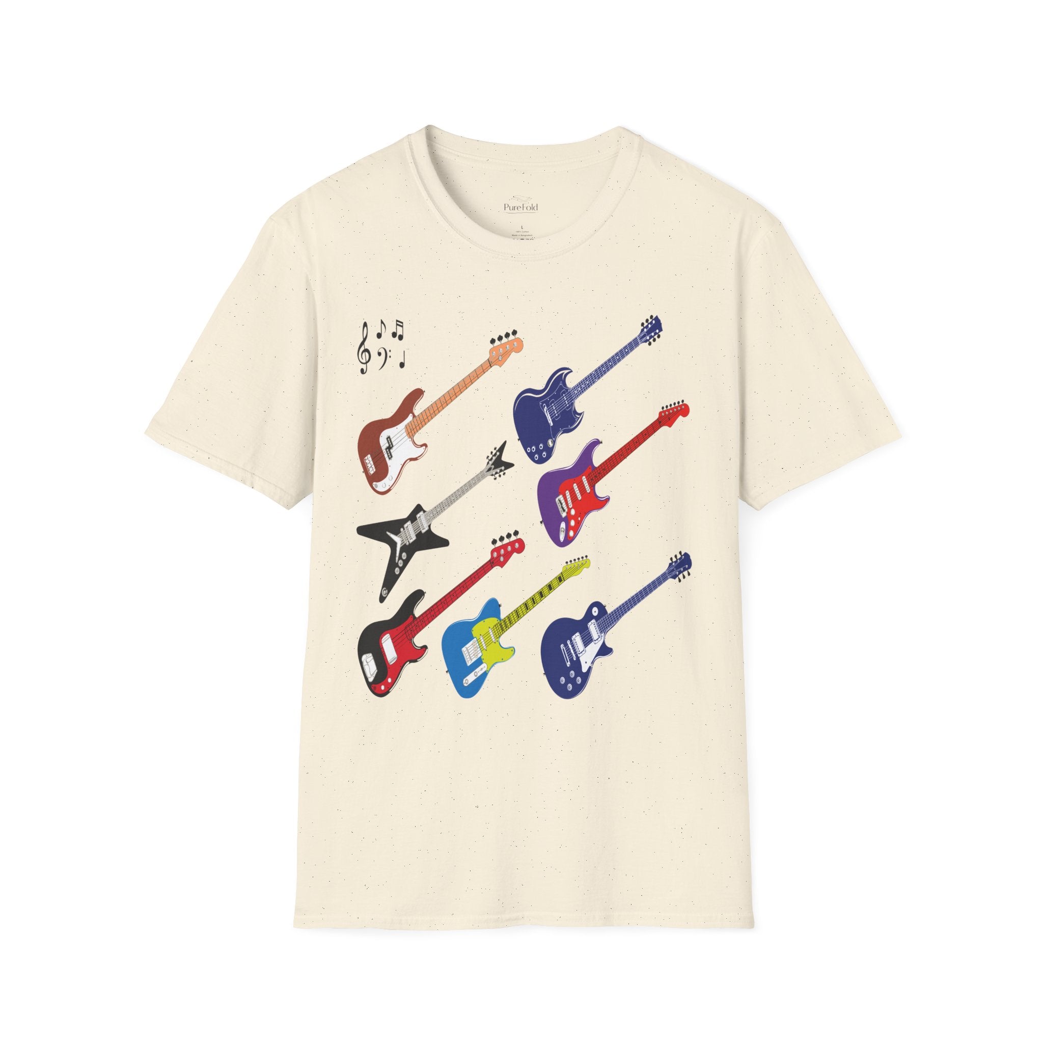 Electric Guitar Lineup T-Shirt — Colorful Rock Guitar Graphic Tee