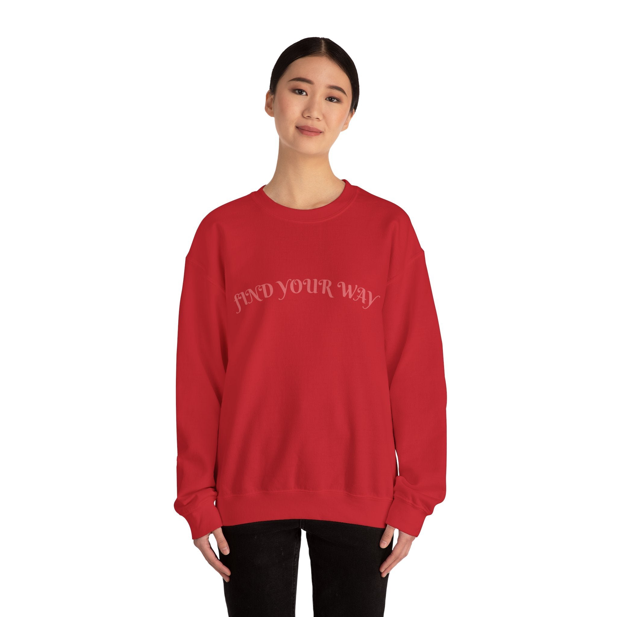 Crewneck Sweatshirt — “Find Your Way” Cute Doll Graphic Back Print