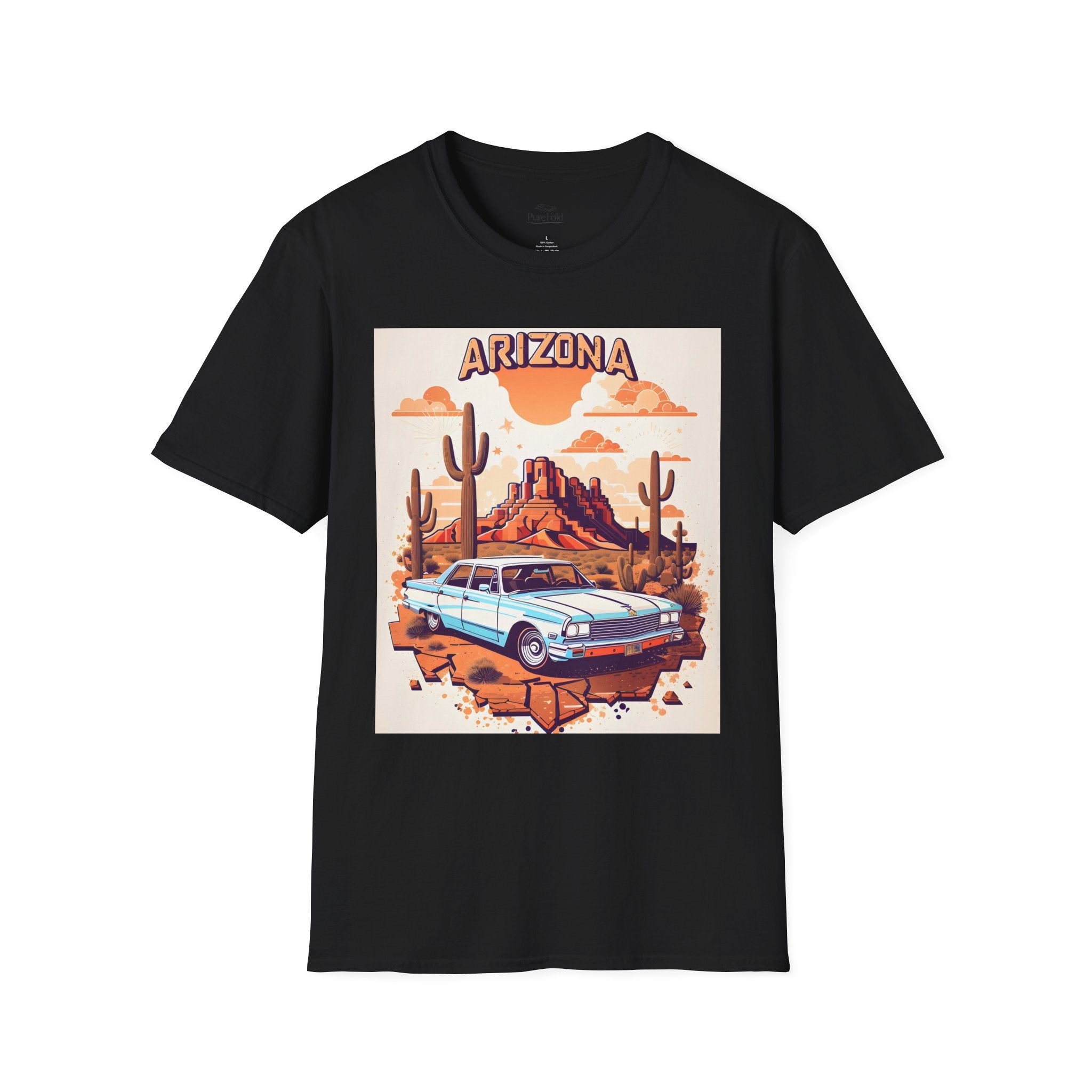 Arizona Desert Vintage Car T-Shirt | Cactus Southwest Roadtrip Tee