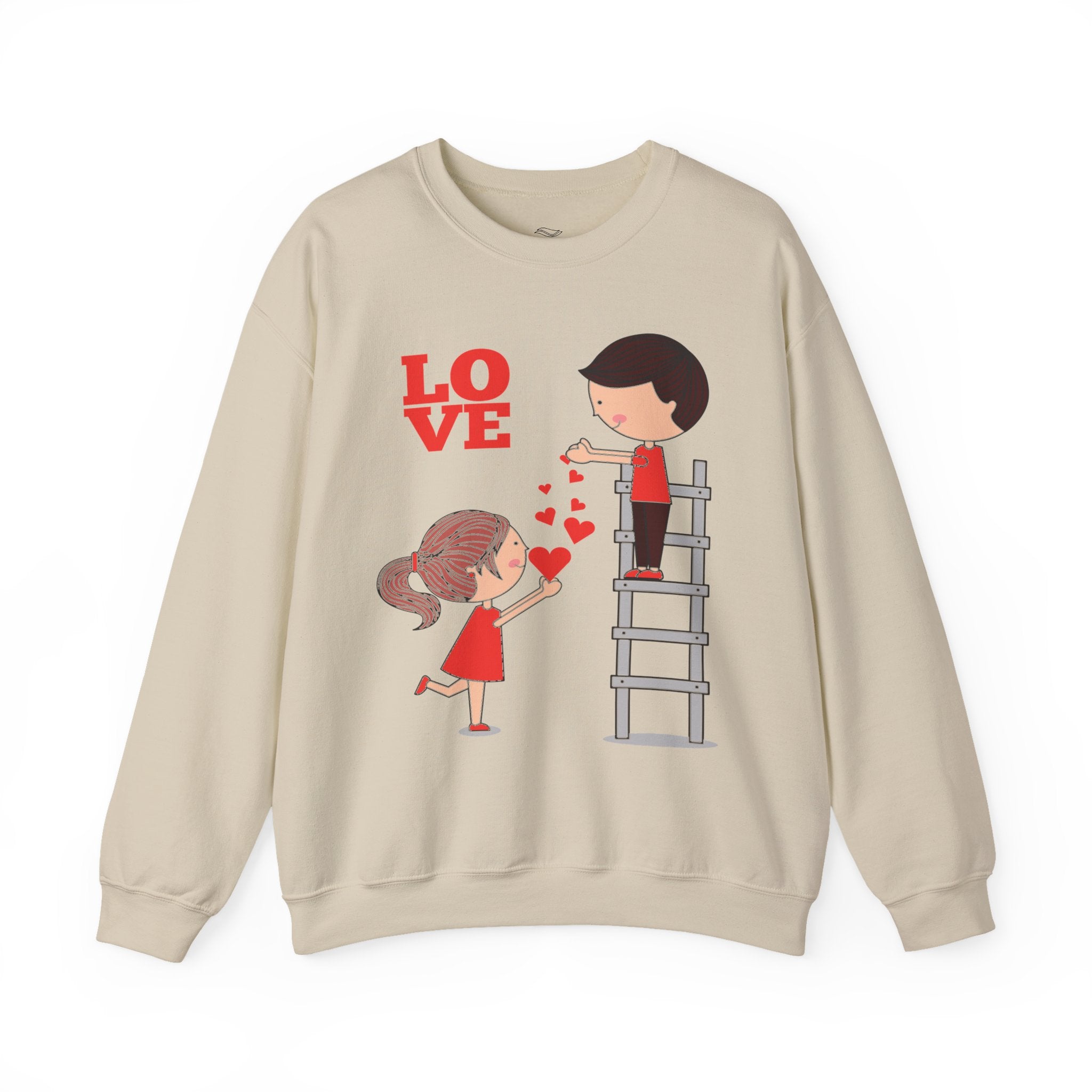 Love Ladder Crewneck Sweatshirt — Cute Couple Valentine Graphic