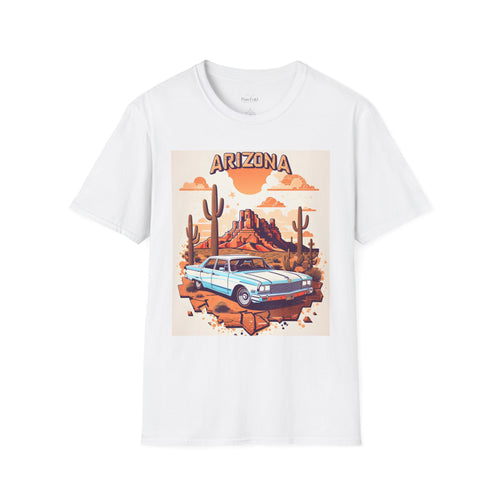 Arizona Desert Vintage Car T-Shirt | Cactus Southwest Roadtrip Tee