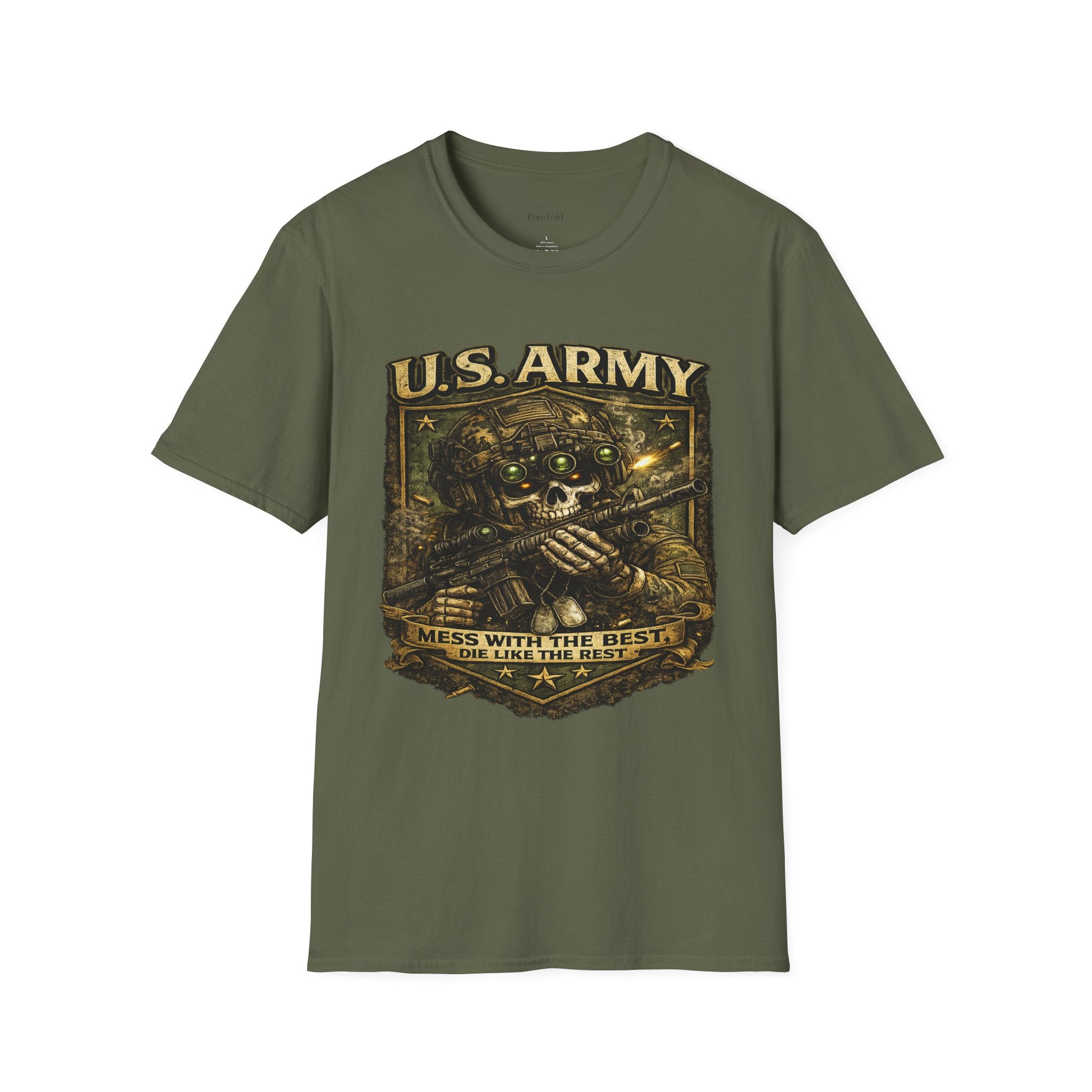 U.S. Army Skull Soldier T-Shirt | Military Combat Rifle Design