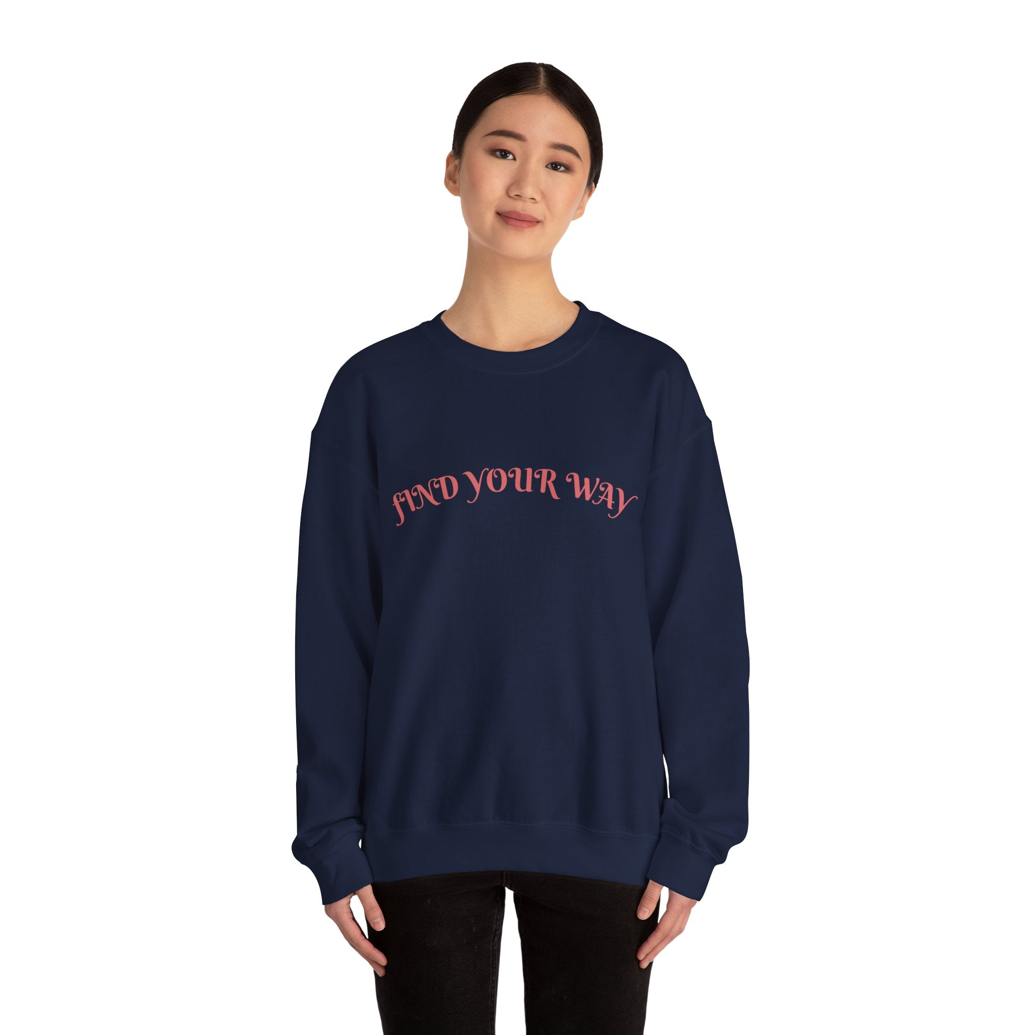 Crewneck Sweatshirt — “Find Your Way” Cute Doll Graphic Back Print