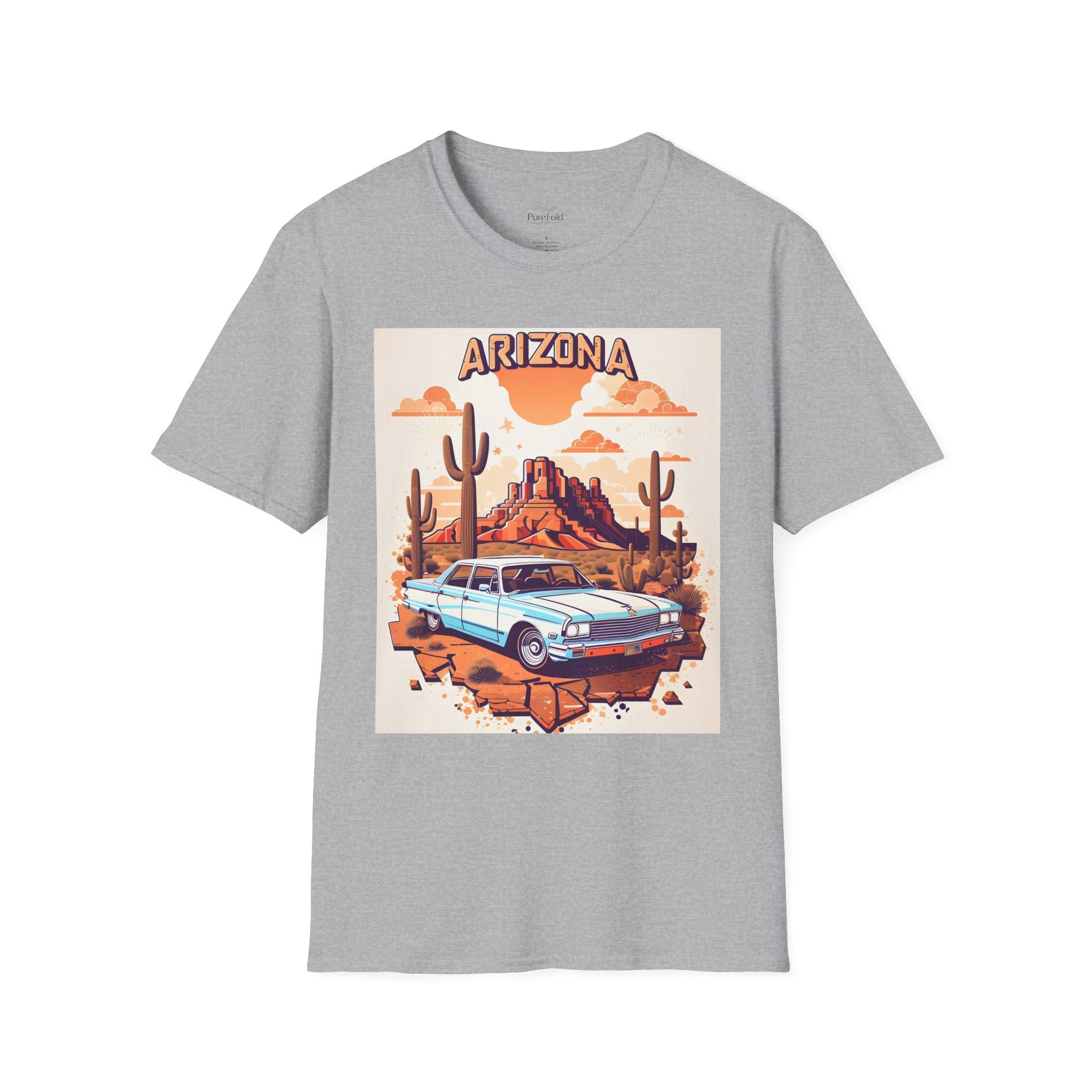 Arizona Desert Vintage Car T-Shirt | Cactus Southwest Roadtrip Tee