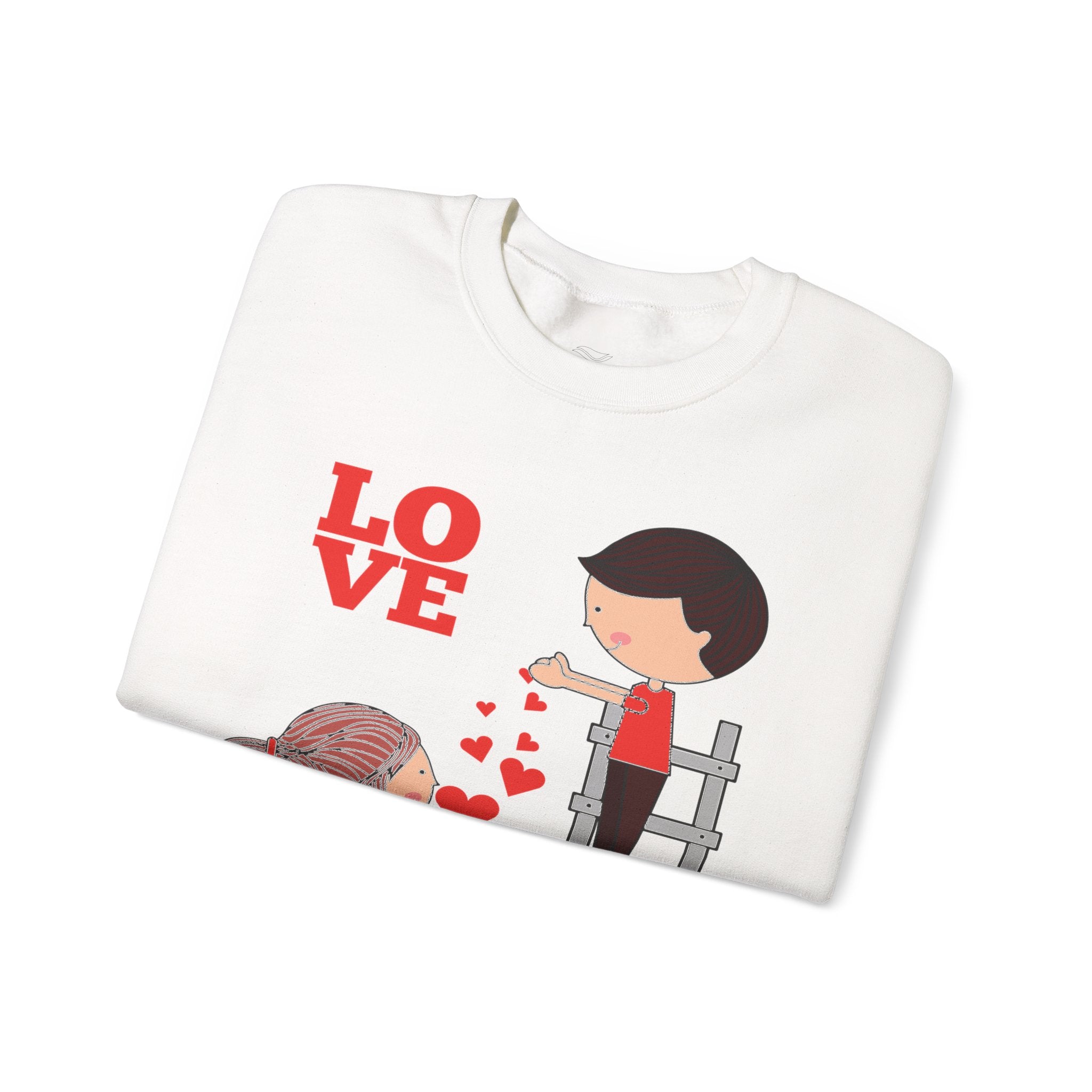 Love Ladder Crewneck Sweatshirt — Cute Couple Valentine Graphic