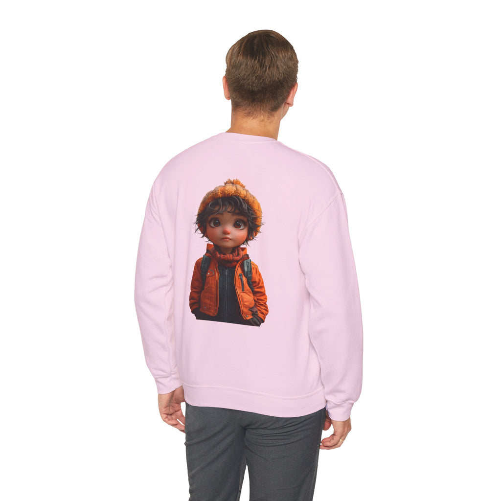 Crewneck Sweatshirt — “Find Your Way” Cute Doll Graphic Back Print