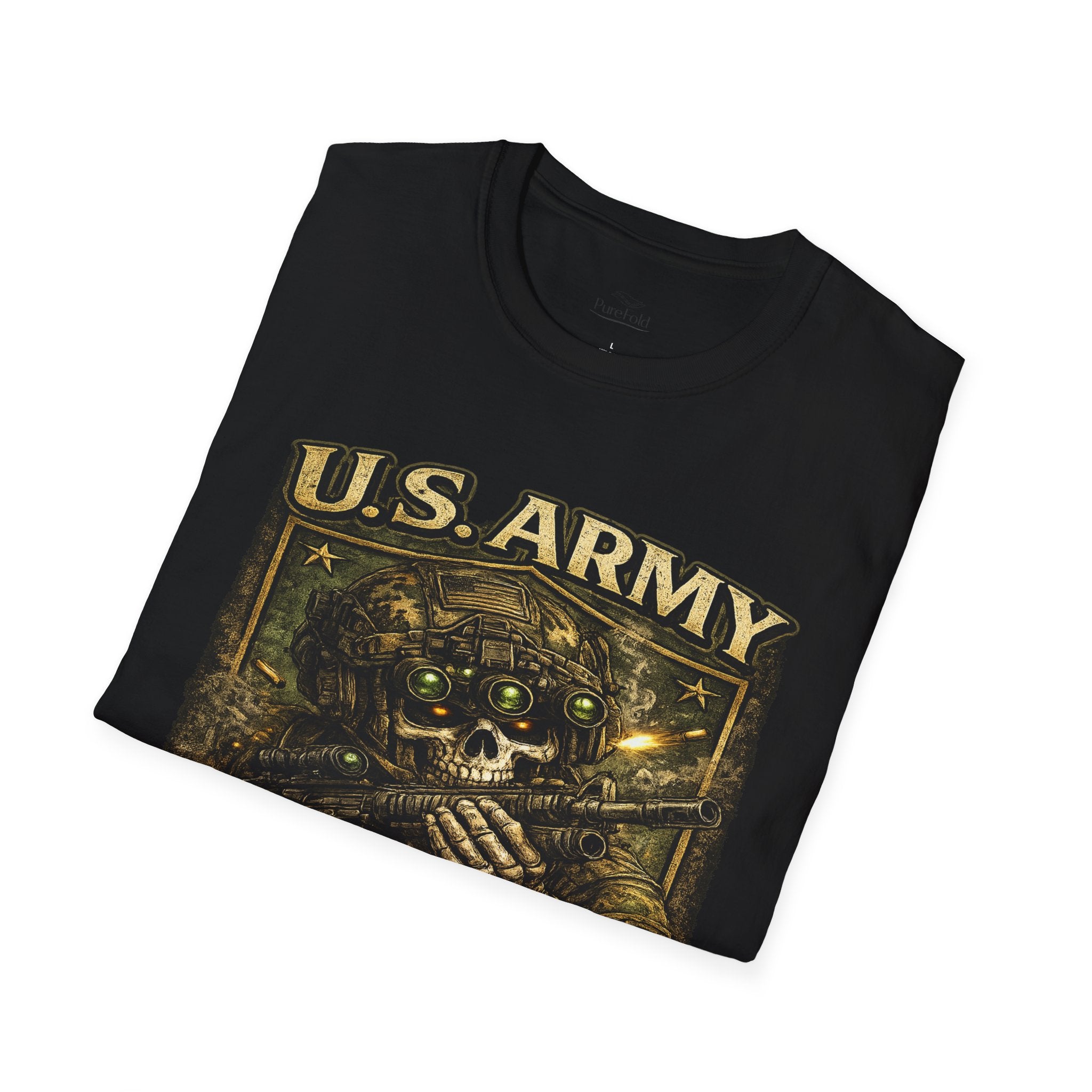 U.S. Army Skull Soldier T-Shirt | Military Combat Rifle Design
