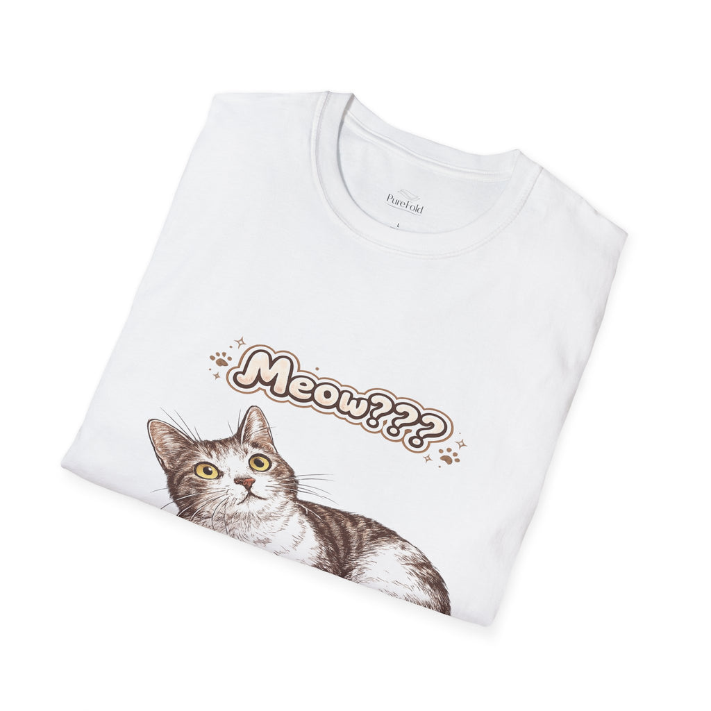 Curious Tabby Cat Meow Tee | Cat Illustration T-Shirt
