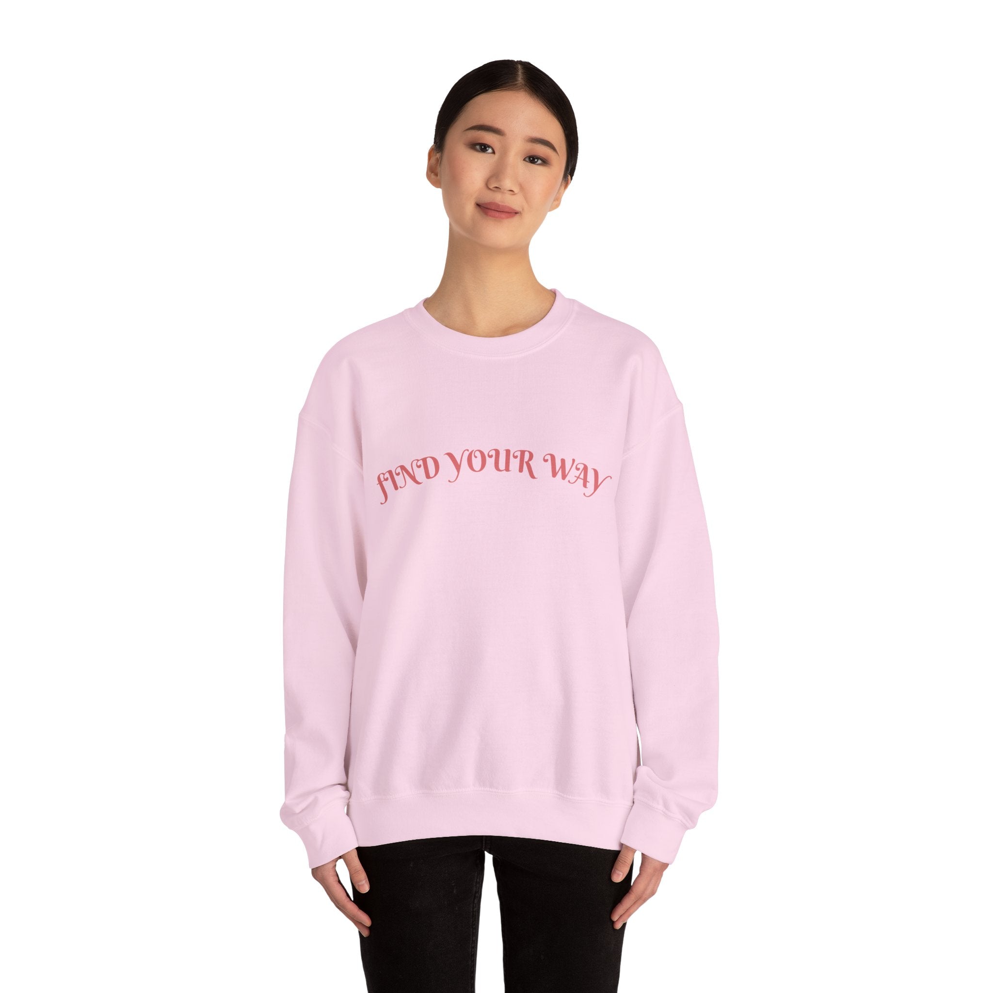 Crewneck Sweatshirt — “Find Your Way” Cute Doll Graphic Back Print
