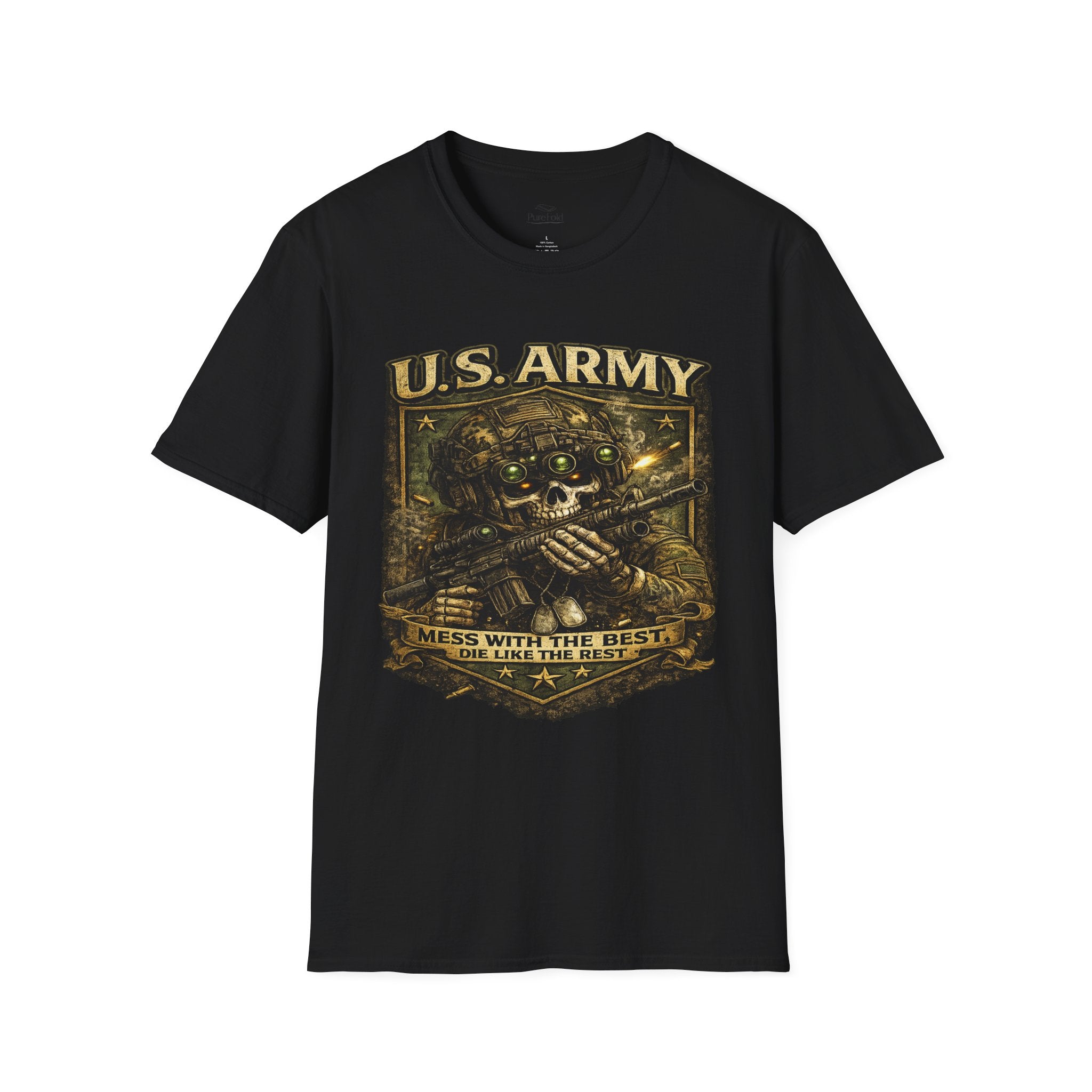 U.S. Army Skull Soldier T-Shirt | Military Combat Rifle Design
