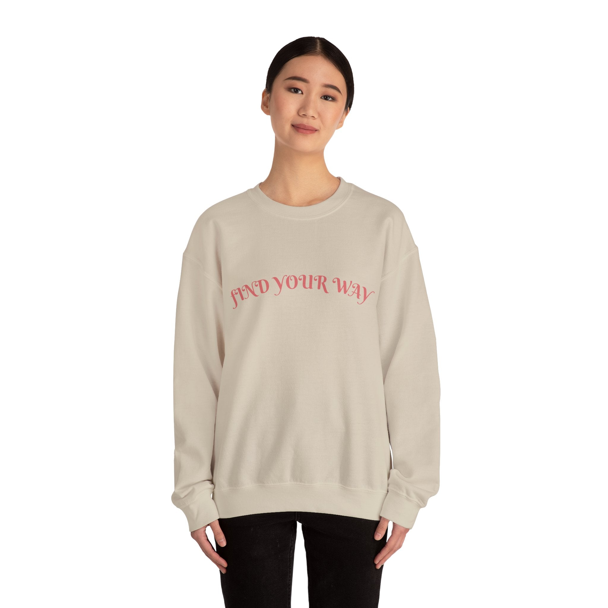 Crewneck Sweatshirt — “Find Your Way” Cute Doll Graphic Back Print