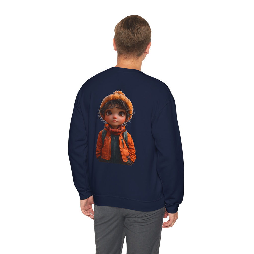 Crewneck Sweatshirt — “Find Your Way” Cute Doll Graphic Back Print