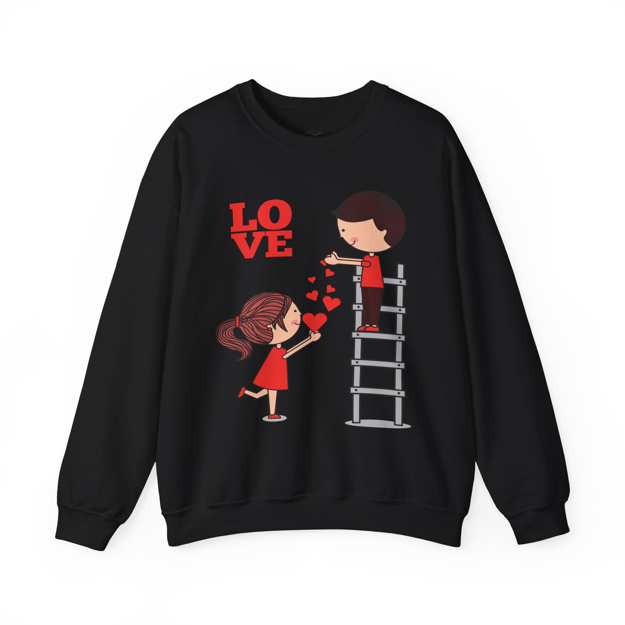Love Ladder Crewneck Sweatshirt — Cute Couple Valentine Graphic