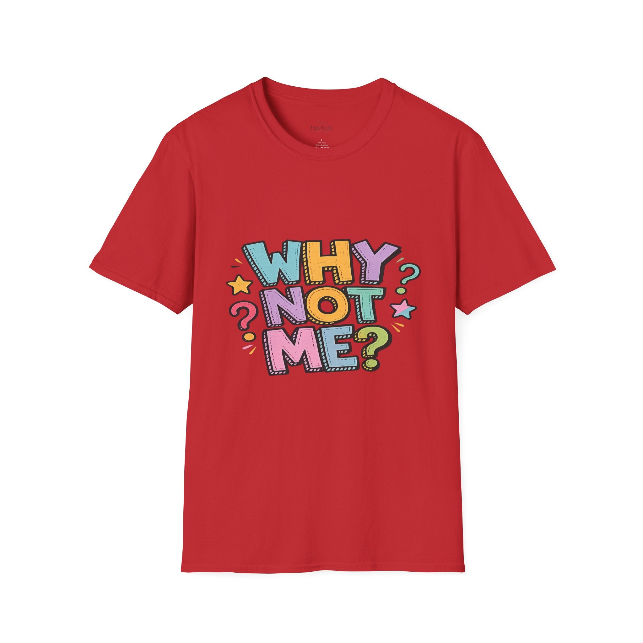 Why Not Me? T-Shirt | Error 404 Back Graphic, Cute Retro Question Mark Design