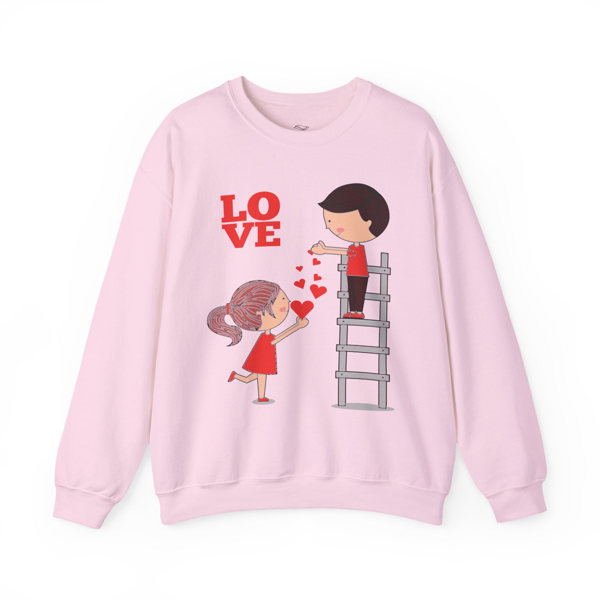 Love Ladder Crewneck Sweatshirt — Cute Couple Valentine Graphic