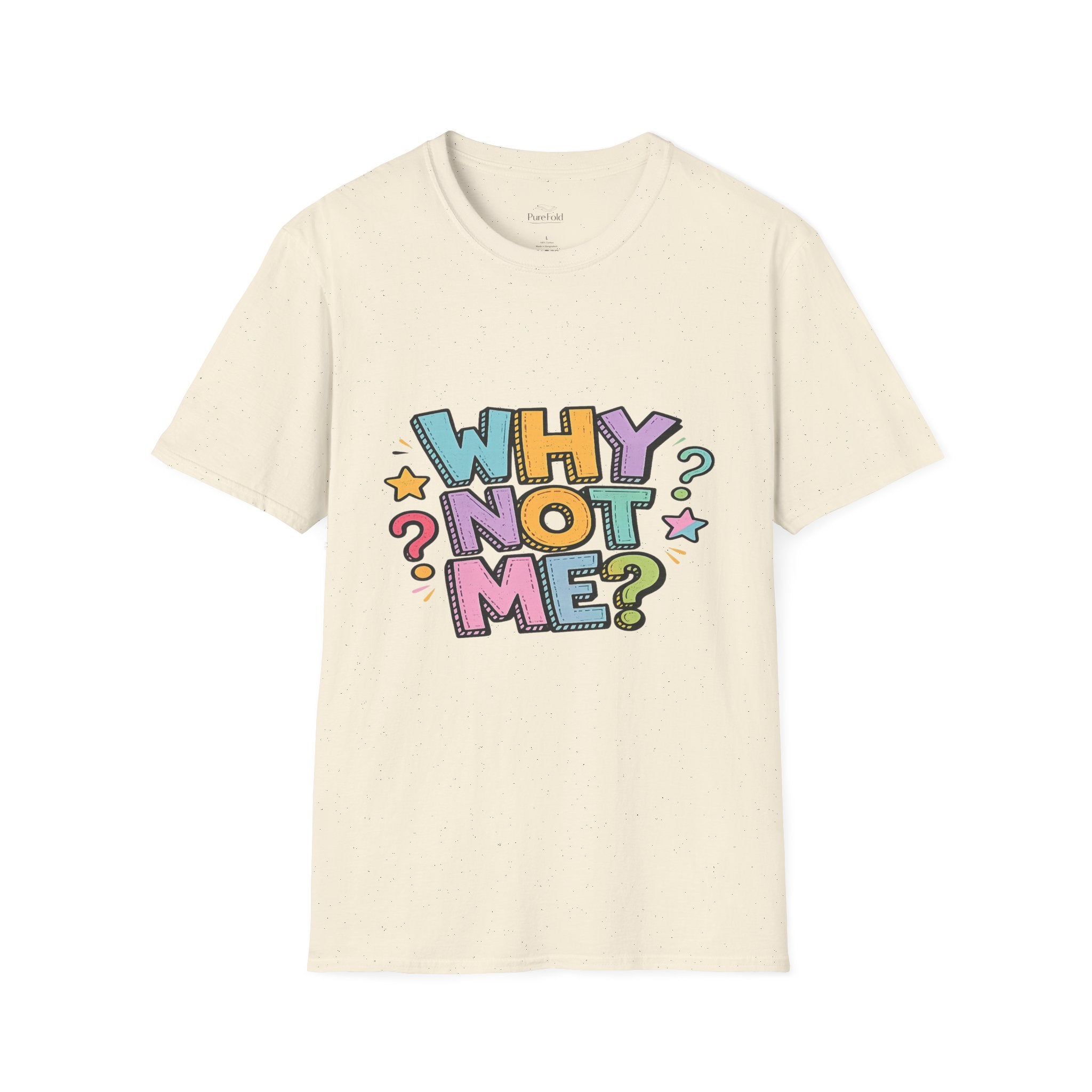 Why Not Me? T-Shirt | Error 404 Back Graphic, Cute Retro Question Mark Design