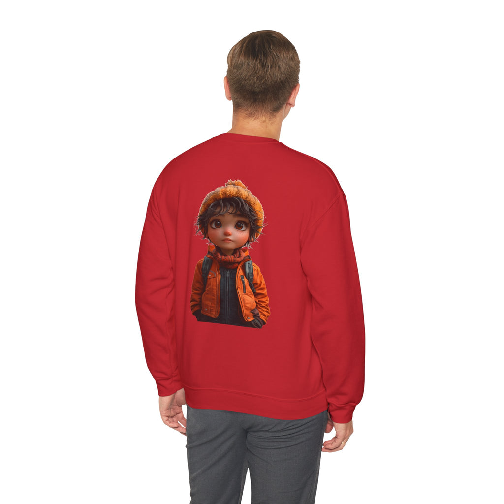 Crewneck Sweatshirt — “Find Your Way” Cute Doll Graphic Back Print