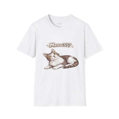 Curious Tabby Cat Meow Tee | Cat Illustration T-Shirt