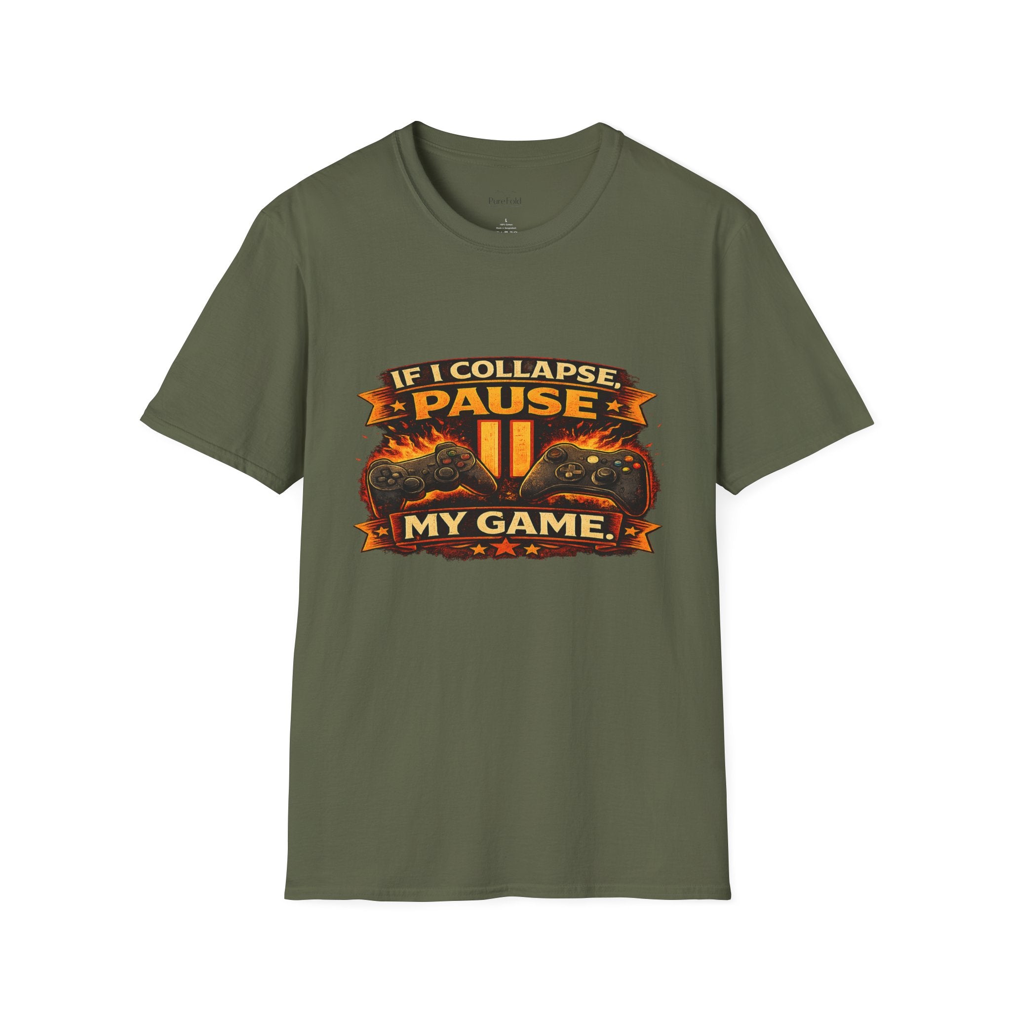 If I Collapse I Pause My Game T-Shirt — Gamer Funny Graphic Tee