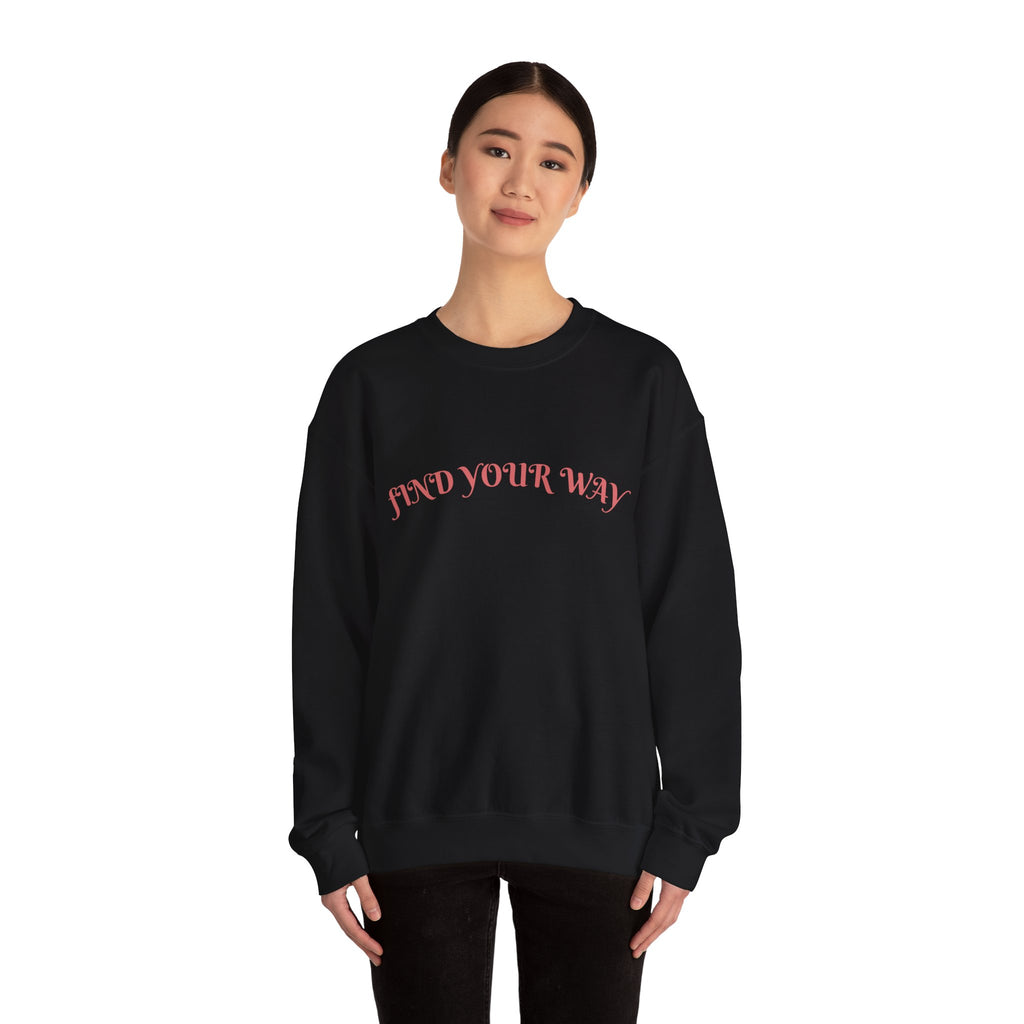 Crewneck Sweatshirt — “Find Your Way” Cute Doll Graphic Back Print