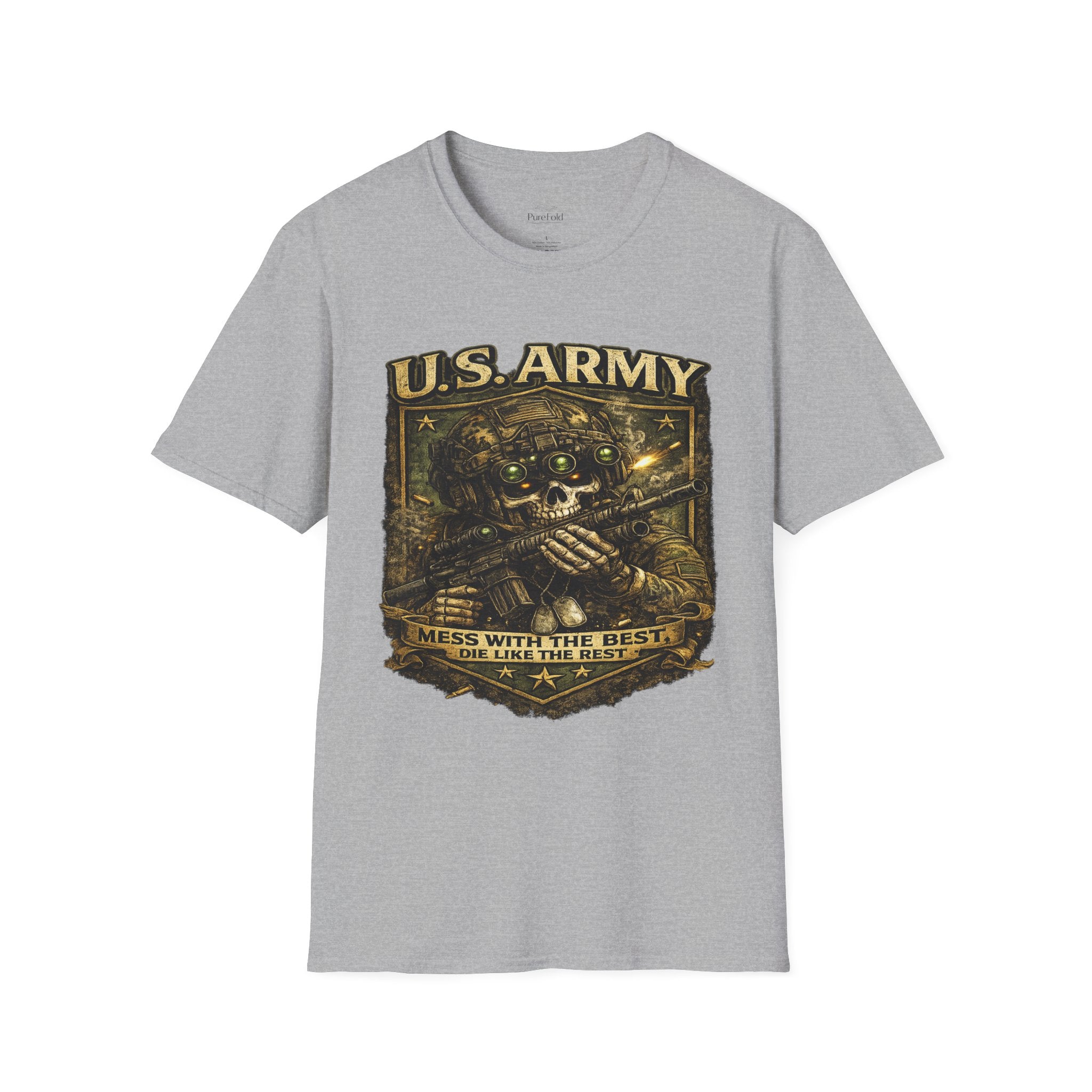 U.S. Army Skull Soldier T-Shirt | Military Combat Rifle Design