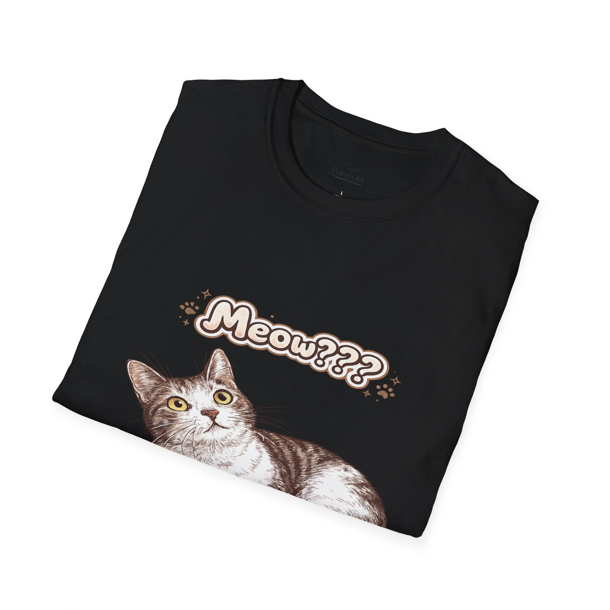 Curious Tabby Cat Meow Tee | Cat Illustration T-Shirt
