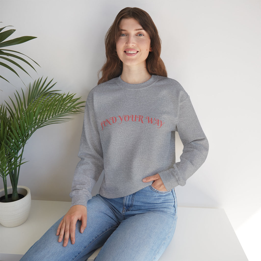 Crewneck Sweatshirt — “Find Your Way” Cute Doll Graphic Back Print