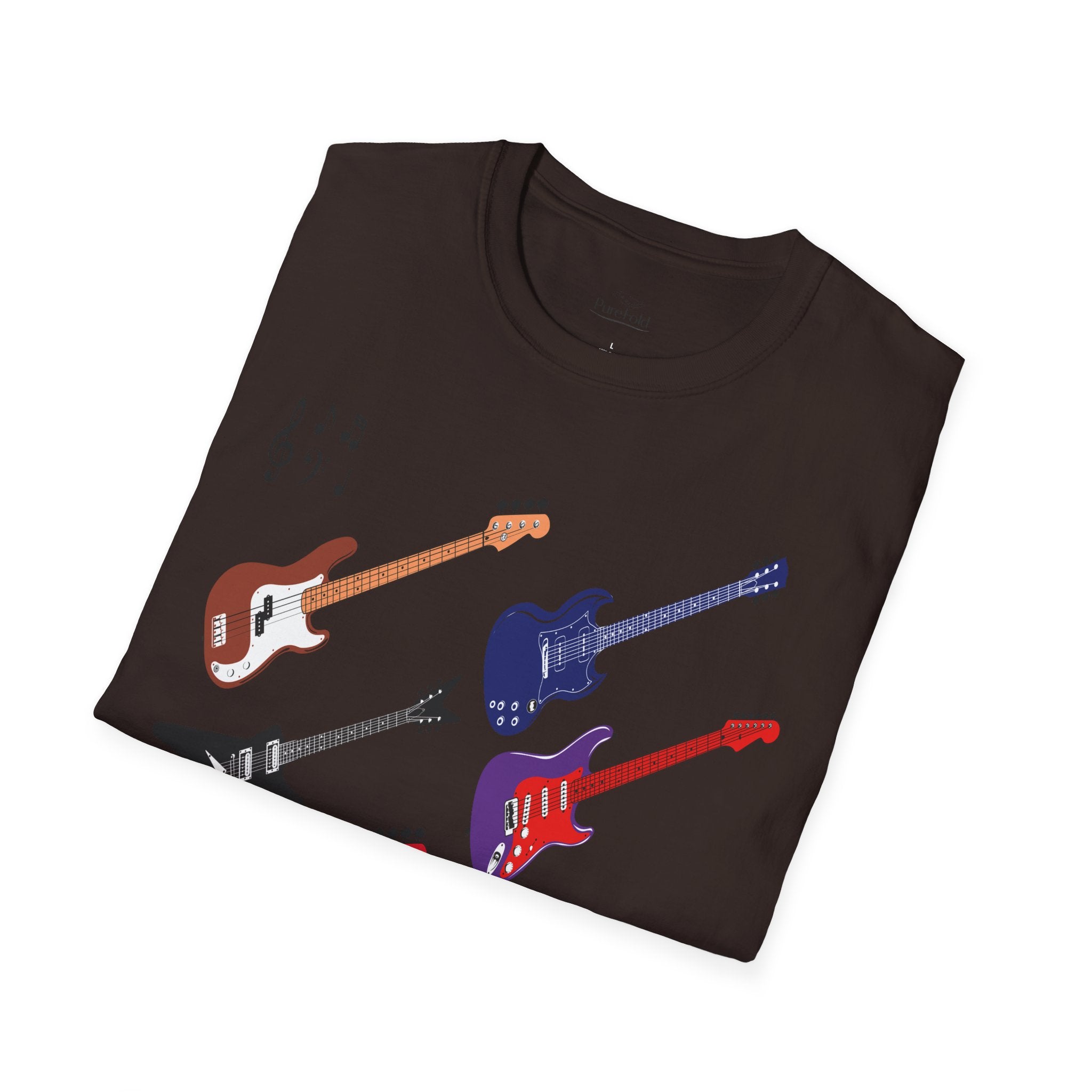 Electric Guitar Lineup T-Shirt — Colorful Rock Guitar Graphic Tee